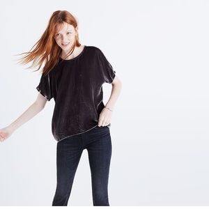 Madewell velvet top with back tie
